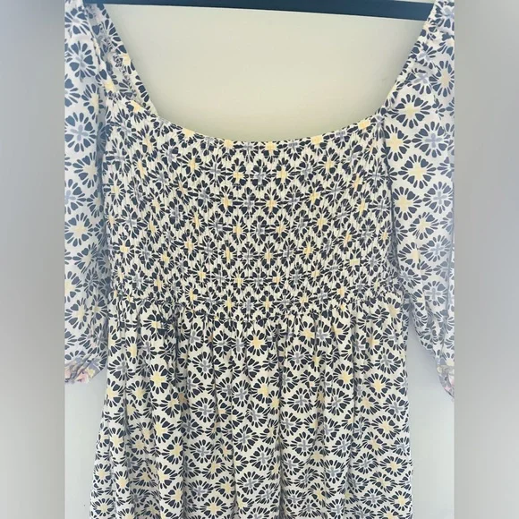 Olivaceous Smocked 3/4 Sleeve Mini Dress - Picture 2 of 4